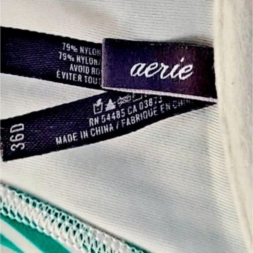 Aerie Bridget Swimwear Bikini Top Halter, Green, swim bikini top Size 36D - Picture 6 of 9